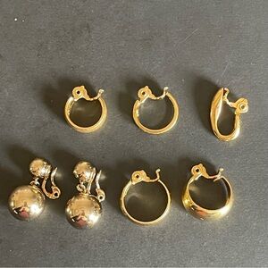 Vintage Monet 5 single + one pair clip on earrings